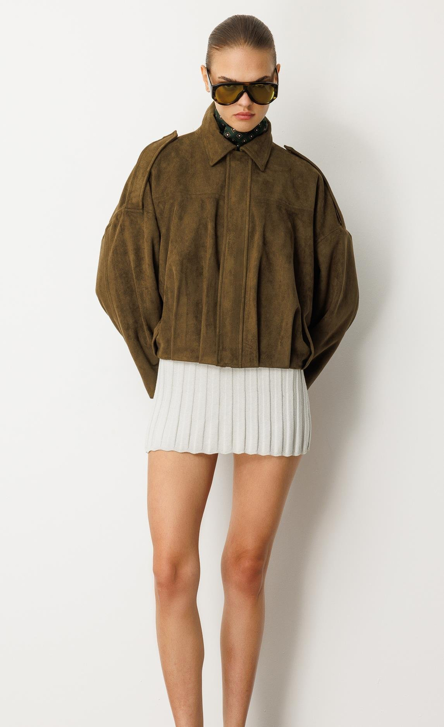 Batwing Sleeve Bomber Jacket KHAKI
