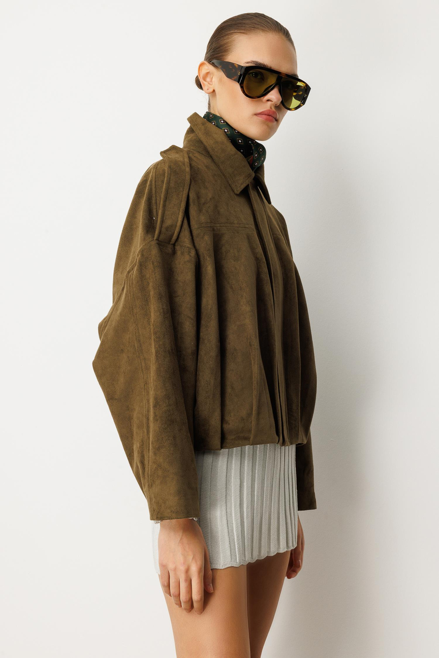 Batwing Sleeve Bomber Jacket KHAKI
