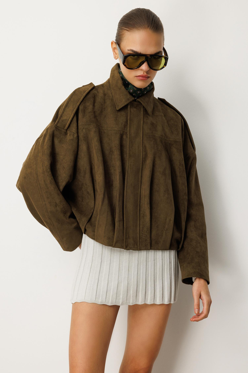 Batwing Sleeve Bomber Jacket KHAKI
