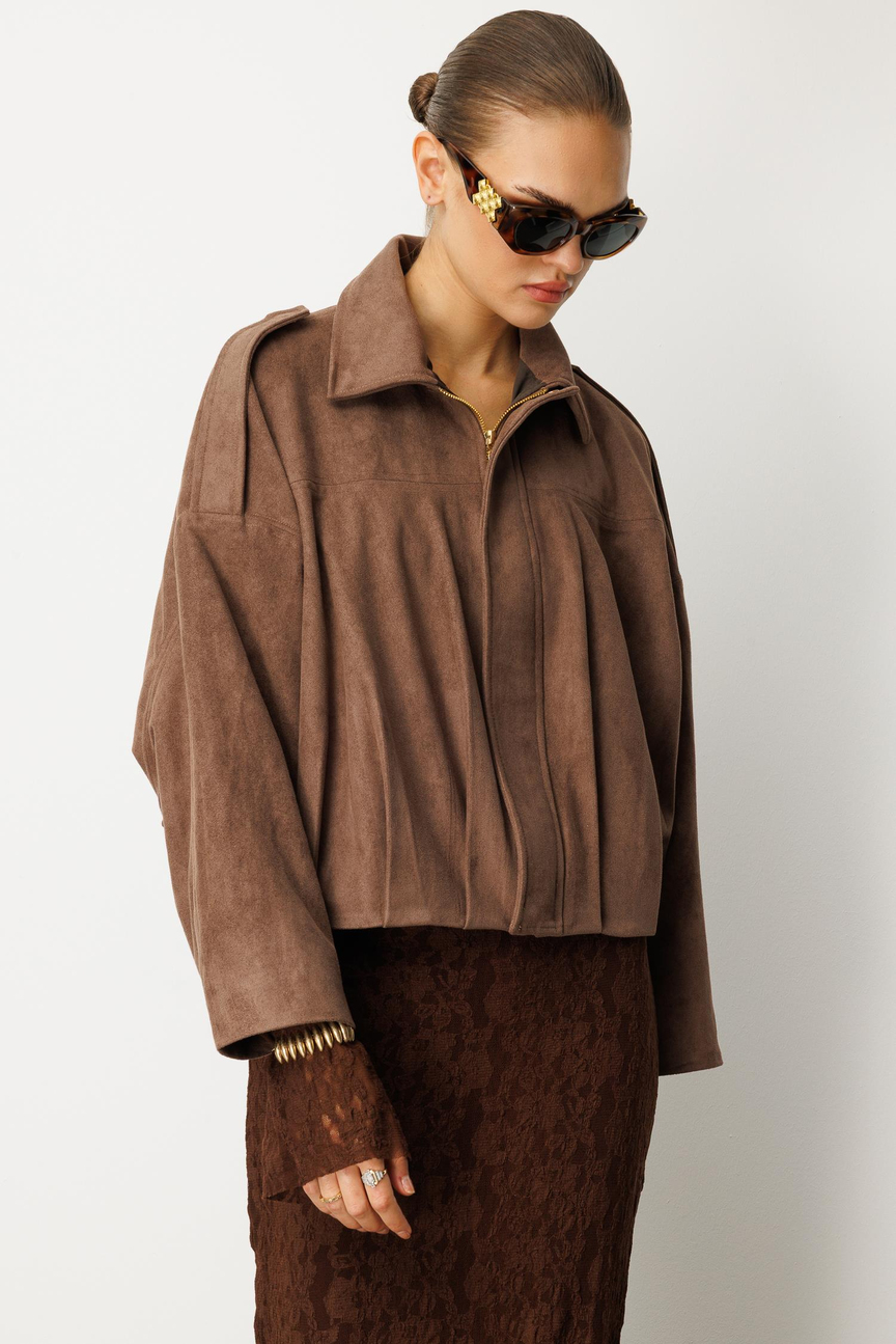 Batwing Sleeve Bomber Jacket MINK