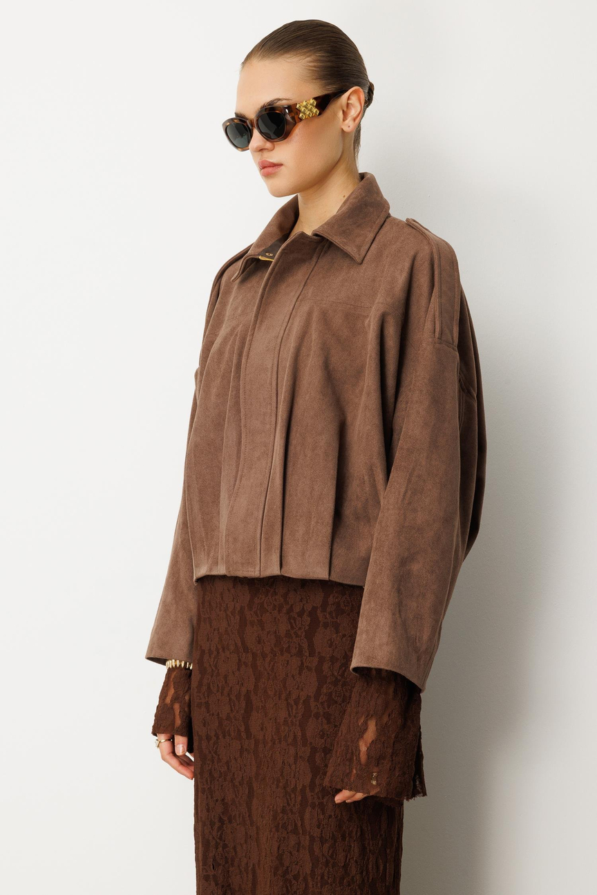 Batwing Sleeve Bomber Jacket MINK