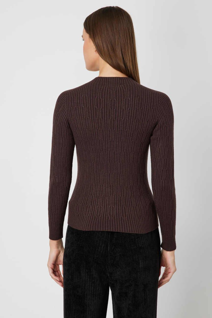 Half Fishermans Tight Sweater COFFEE