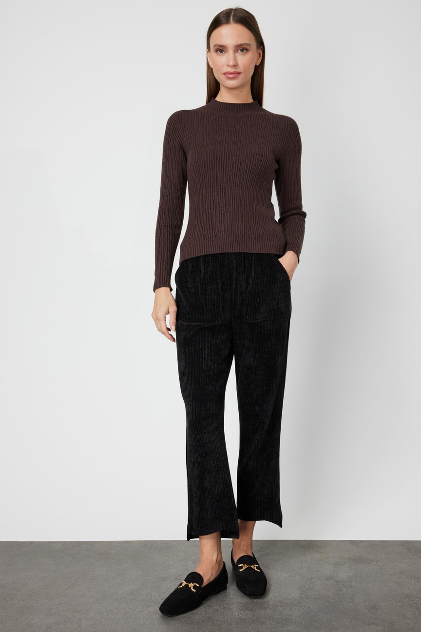 Half Fishermans Tight Sweater COFFEE