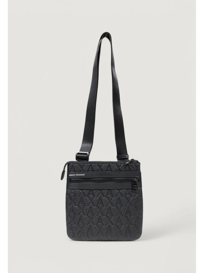 ARMANI EXCHANGE Armani Exchange Erkek Ayarlanabilir Omuz Askılı Dokulu AX Logolu Fermuarlı Siyah Omuz Çantası XM000579 AF12133-UC001