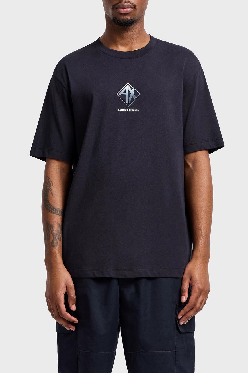 ARMANI EXCHANGE Armani Exchange Erkek Regular Fit Yuvarlak Yaka %100 Pamuklu Logo Baskılı Kısa Kollu Lacivert T-Shirt XM000276 AF12308-UB101