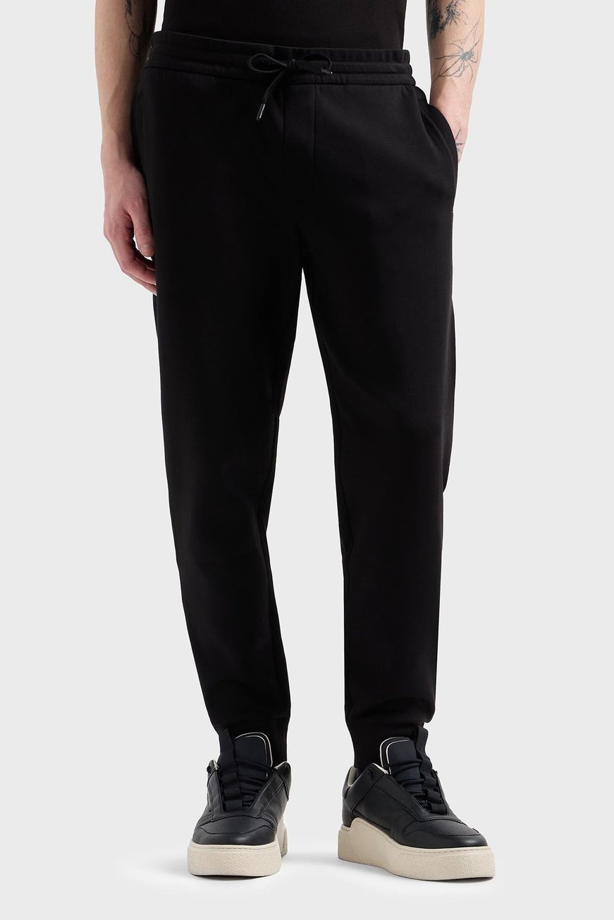 ARMANI EXCHANGE Armani Exchange Erkek Normal Kalıp Beli ve Paçası Lastikli Pamuklu Siyah Pantolon XM000373 AF10818-UC001