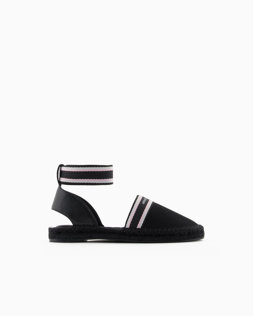ARMANI EXCHANGE Armani Exchange Unısex Kontrsat Detaylı Bilek Bantlı Hasır Detaylı Taban Siyah Espadril XDS006 XV923-00002