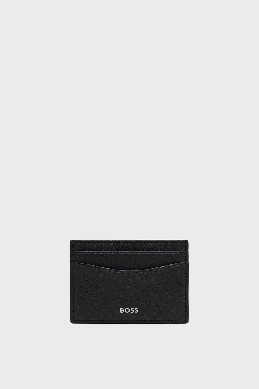 BOSS BOSS Erkek Ana Para Bölmeli Desenli Ekstra Bölmeli Siyah Kartlık 50542389-002