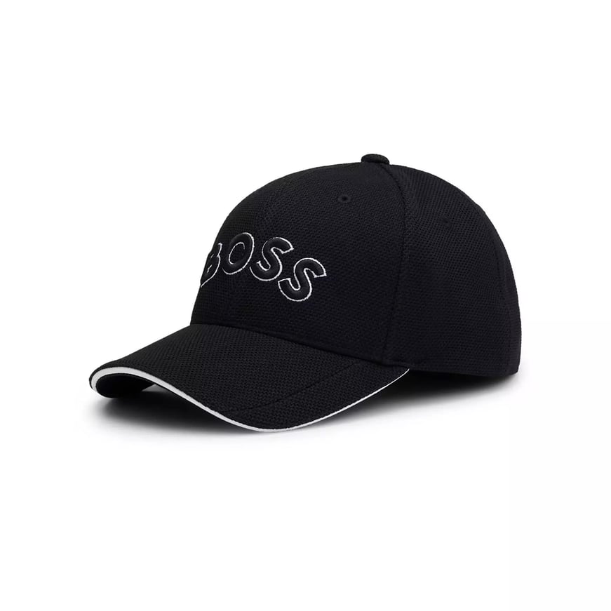 BOSS BOSS Erkek BOSS Yazılı Ayarlanabilir Pike Kumaş Siyah Spor Şapka 50492737-001