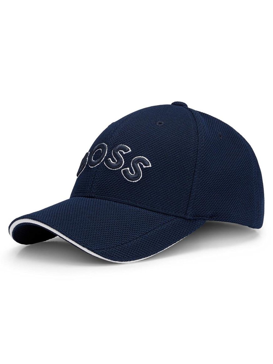 BOSS BOSS Erkek BOSS Yazılı Ayarlanabilir Pike Kumaş Lacivert Spor Şapka 50492737-402
