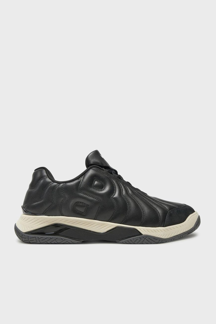 BOSS BOSS Erkek Deri Yüksek Taban Marka Kabartma Desenli Siyah Sneaker 50523190-001