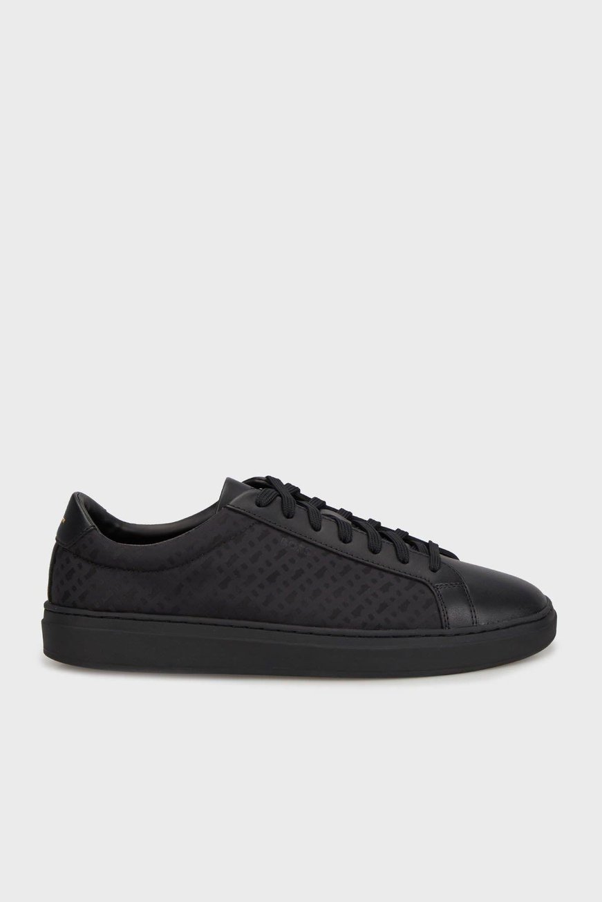 BOSS BOSS Erkek Düşük Bilekli Düz Taban Logo Baskılı Siyah Sneaker 50548699-005