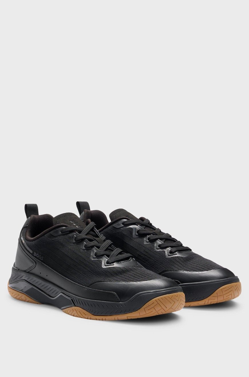 BOSS BOSS Erkek Kalın Tabanlı Marka Logolu Bağcıklı Siyah Sneaker 50523209-005