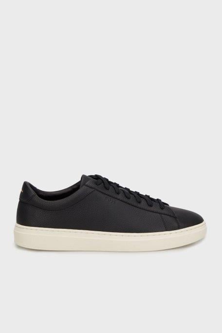 BOSS  BOSS Erkek Kauçuk Dış Tabanlı %100 Dana Derisi Siyah Sneaker 50548716-002