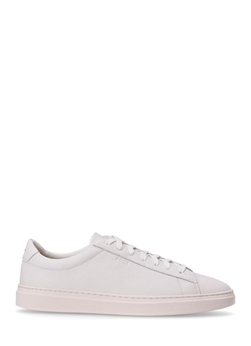 BOSS  BOSS Erkek Kauçuk Dış Tabanlı %100 Dana Derisi Beyaz Sneaker 50548716-102
