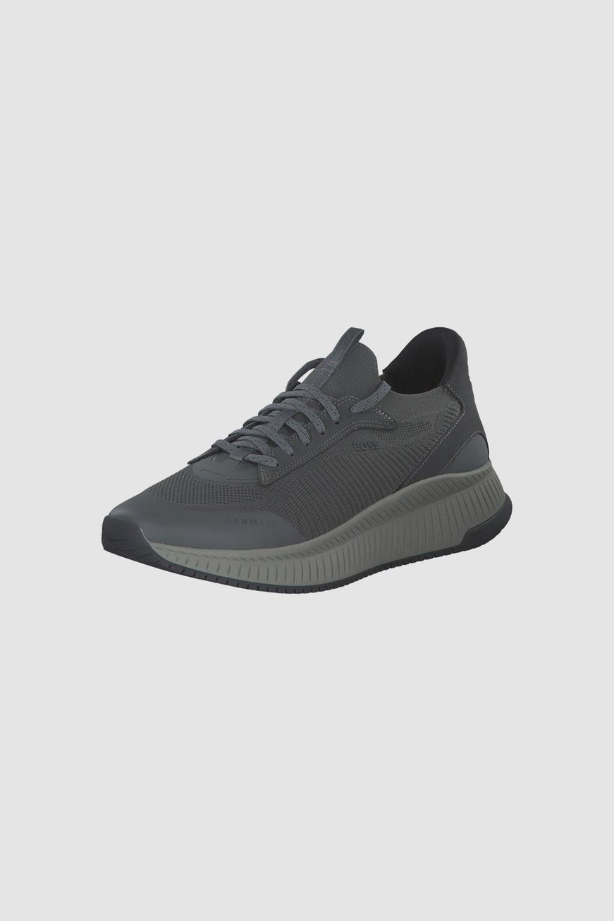 BOSS BOSS Erkek Marka Logolu Bağcıklı Kaydırmaz Tabanlı Günlük Gri Sneaker 50523113-026