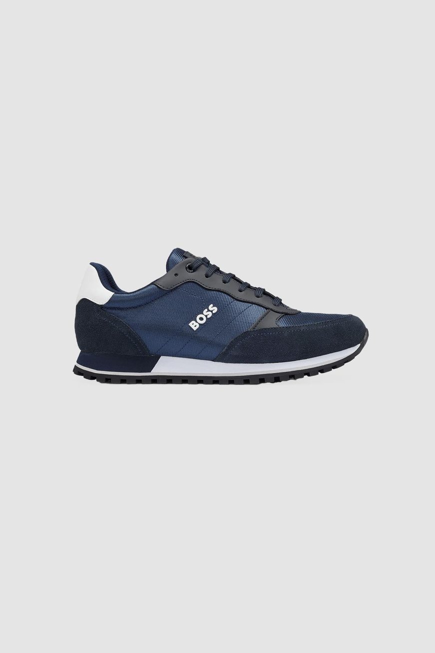 BOSS BOSS Erkek Marka Logolu Bağcıklı Kaydırmaz Tabanlı Günlük Lacivert1 Sneaker 50498133-401