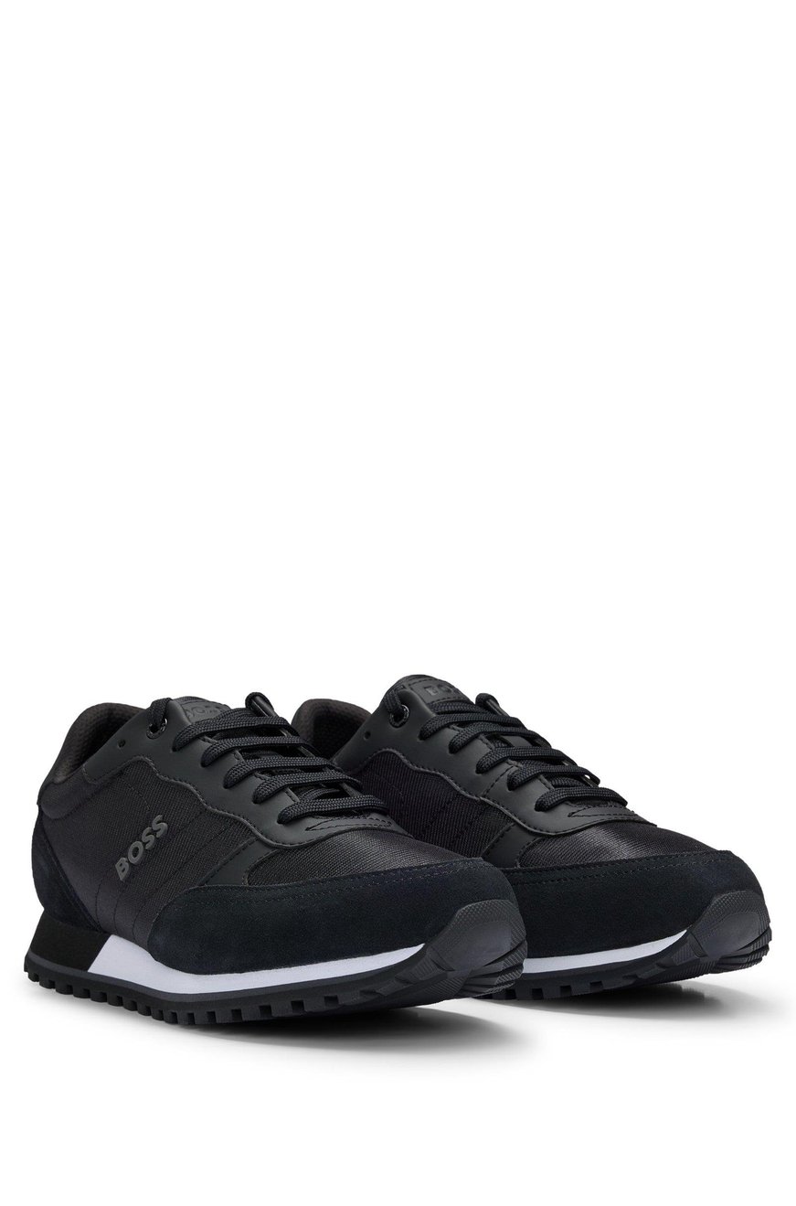 BOSS BOSS Erkek Marka Logolu Bağcıklı Kaydırmaz Tabanlı Günlük Siyah Sneaker 50498133-001