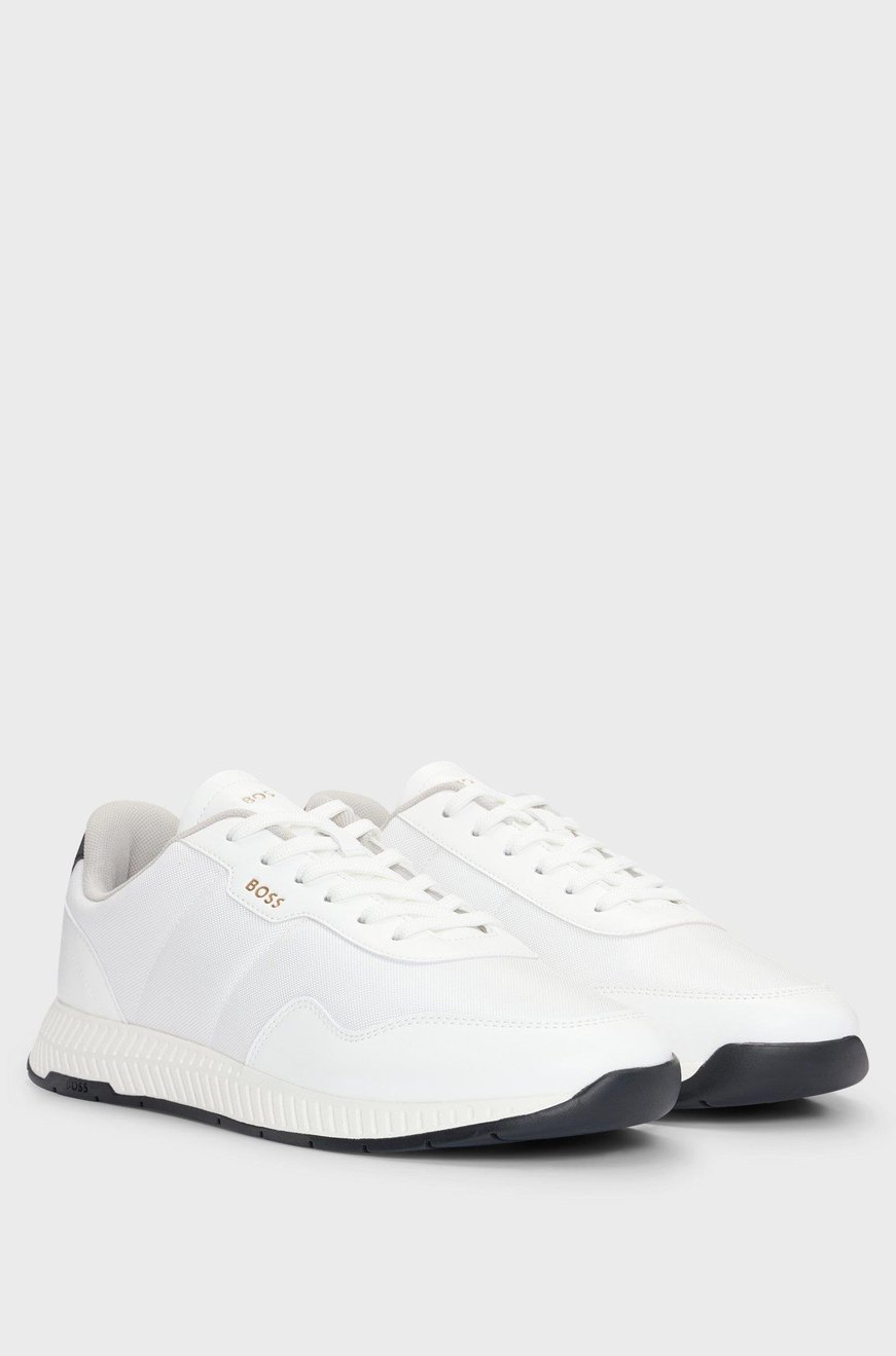 BOSS BOSS Erkek Marka Logolu Rahat Taban Bağıcıklı Beyaz Sneaker 50523180-100