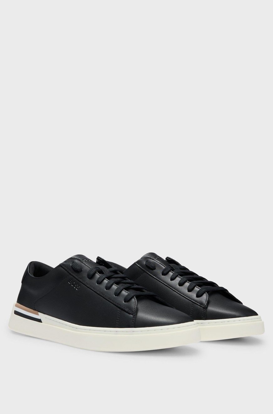 BOSS BOSS Erkek Marka Logolu Rahat Taban Bağıcıklı Siyah Sneaker 50502885-001