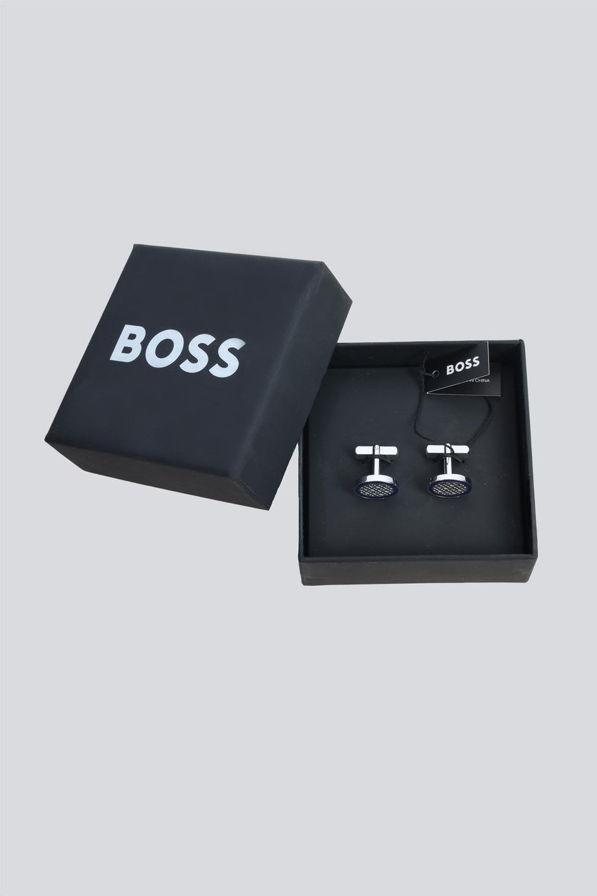 BOSS BOSS Erkek Monogram Logo Detaylı Lacivert Kol Düğmesi 50544116-410