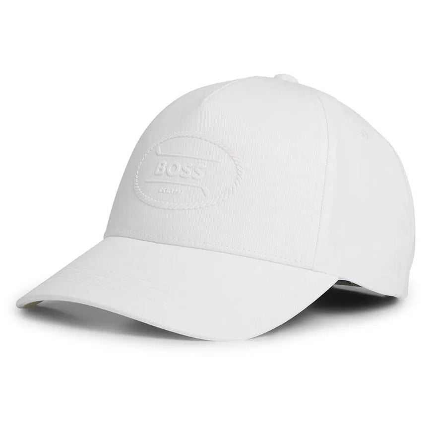 BOSS BOSS Erkek Pamuklu Logo İşlemeli Nefes Alabilen Ayarlanabilir Metal Tokalı Beyaz Spor Şapka 50539494-100