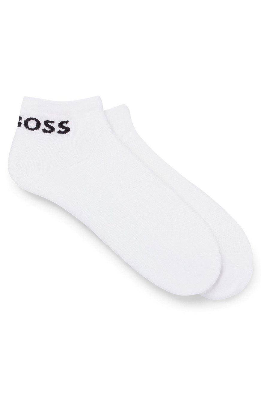 BOSS BOSS Erkek Pamuklu Logolu Dokuma Kumaş Beyaz Çorap 50469859-100