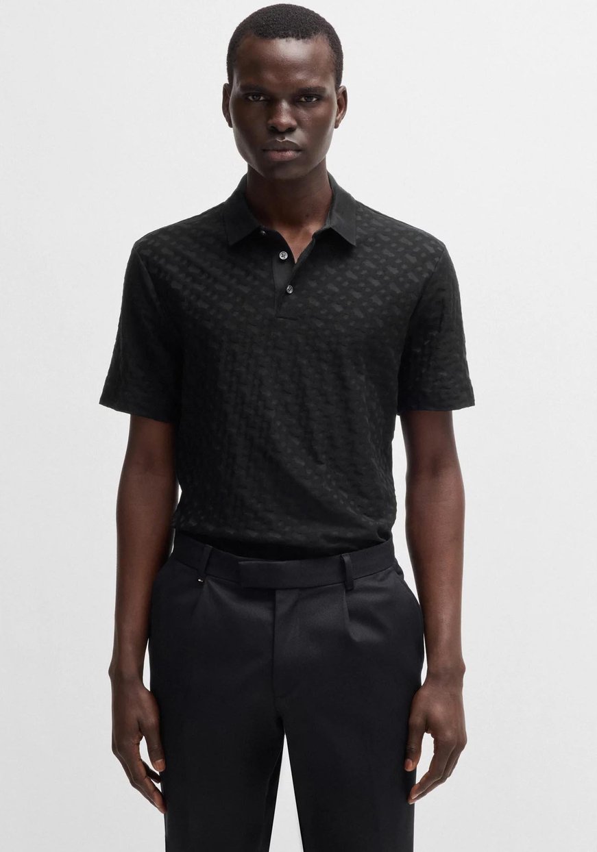 BOSS BOSS Erkek Polo Yaka Regular Fit Pamuklu Kısa Kollu Siyah Polo Yaka T-Shirt 50537132-001