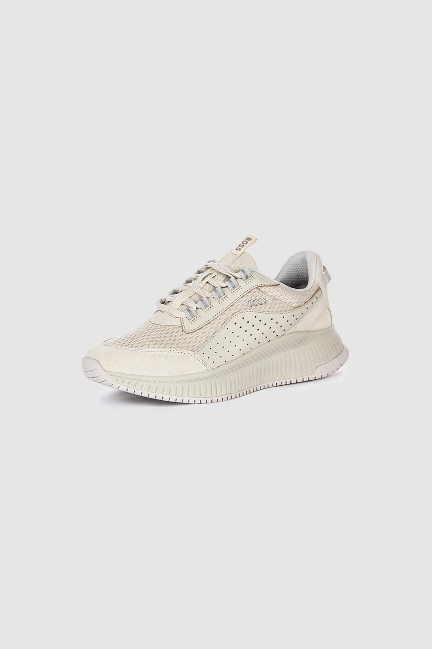 BOSS BOSS Erkek Rahat Taban Nefes Alabilen Bağcıklı Rahat Günlük Kullanım Bej Sneaker 50522908-131