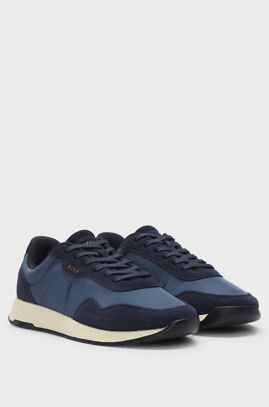 BOSS BOSS Erkek Rahat Taban Renk Geçişli Süet Detaylı Lacivert Sneaker 50536469-410