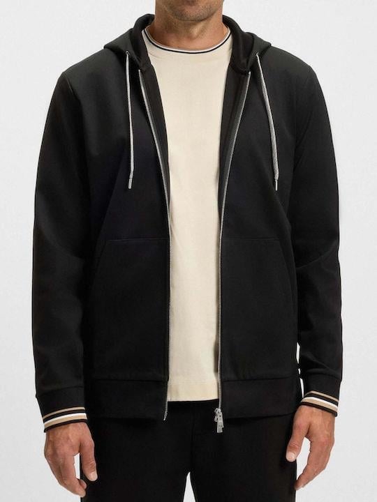 BOSS  BOSS Erkek Regular Fit Kapüşonlu Pamuklu Uzun Kollu Siyah Sweatshirt 50543427-001