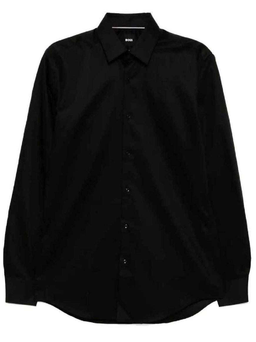 BOSS BOSS Erkek Regular Fit Pamuklu Uzun Kollu Siyah Gömlek 50533018-001
