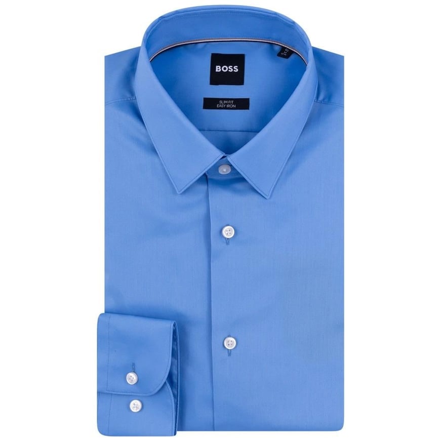 BOSS BOSS Erkek Regular Fit Pamuklu Uzun Kollu Mavi Gömlek 50533018-430