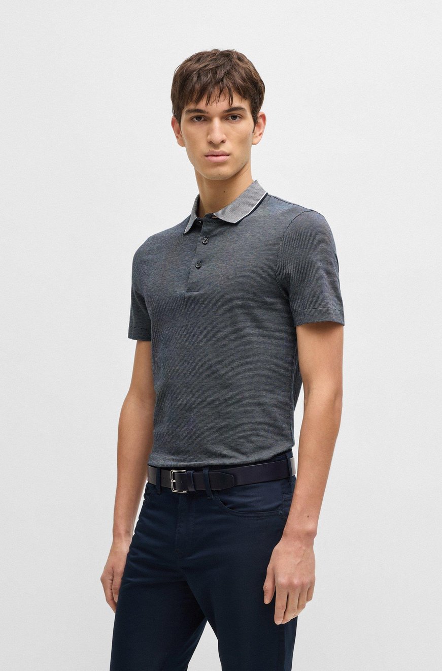 BOSS BOSS Erkek Relaxed Fit Pamuklu Polo Yaka Kısa Kollu Lacivert Polo Yaka T-Shirt 50536853-404