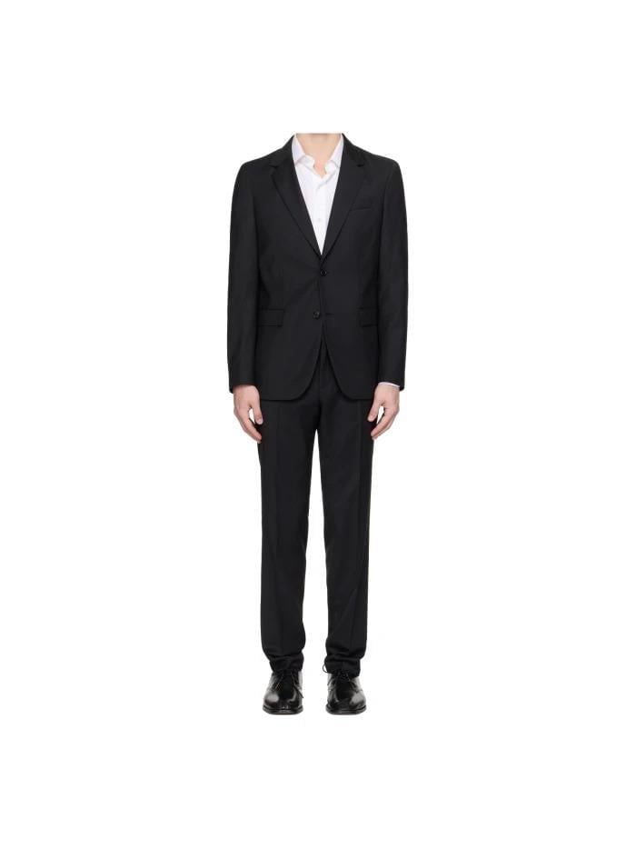 BOSS BOSS Erkek Saf Yünlü Astarlı Çentik Yakalı Slim Fit Siyah Takım Elbise 50546097-001