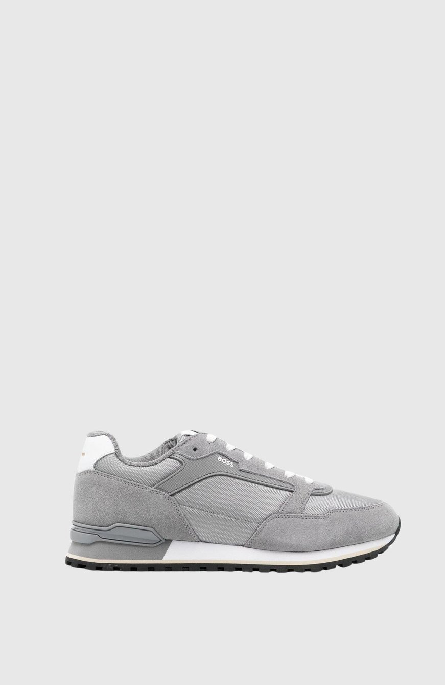 BOSS BOSS Erkek Süet Kumaş Rahat Taban Marka Logolu Bağcıklı Gri Sneaker 50523221-033
