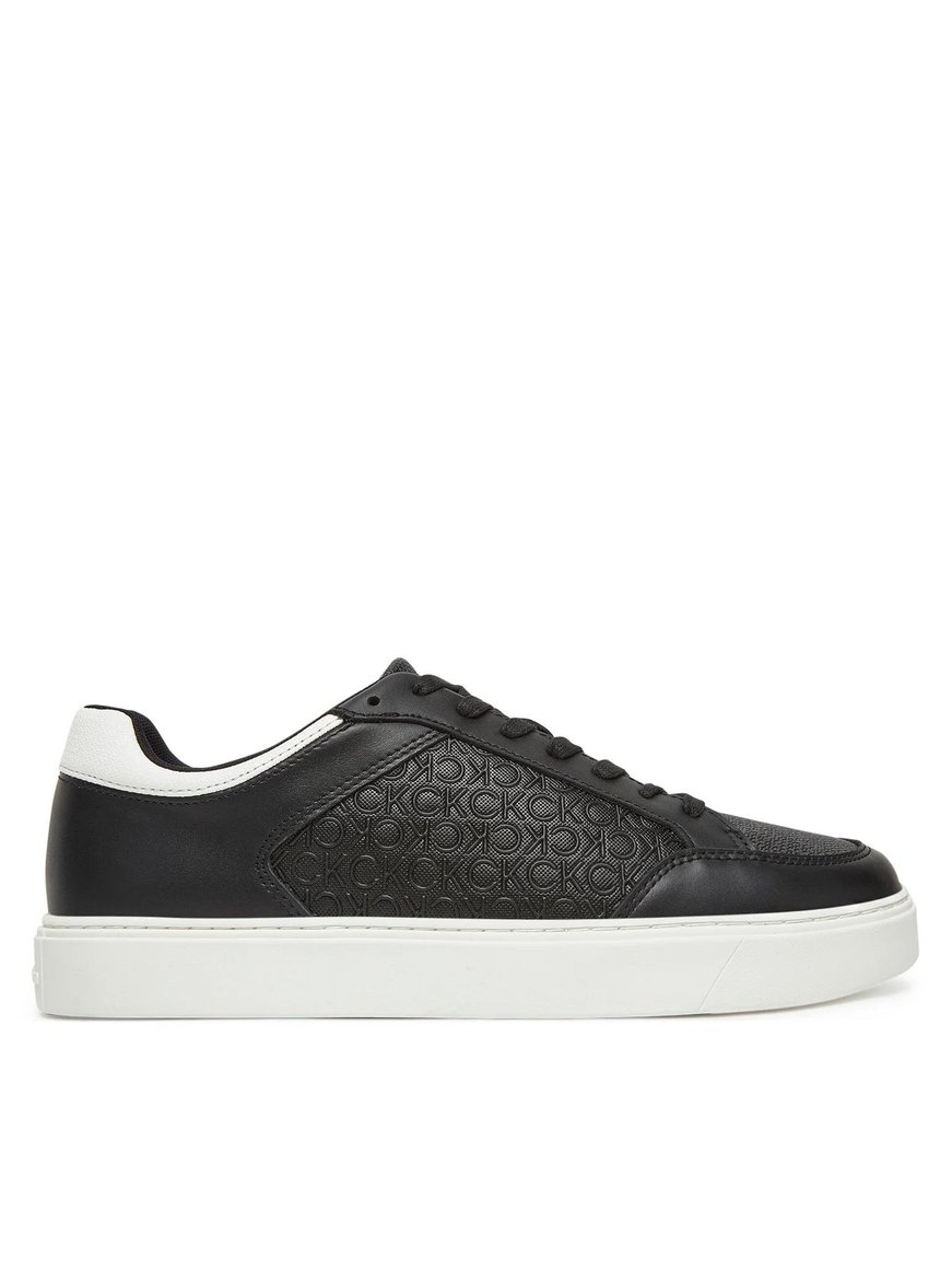 Calvin Klein Calvin Klein Erkek CK Monogram Logolu Düz Rahat Taban Düşük Bilekli Siyah Sneaker HM0HM01899-0GM