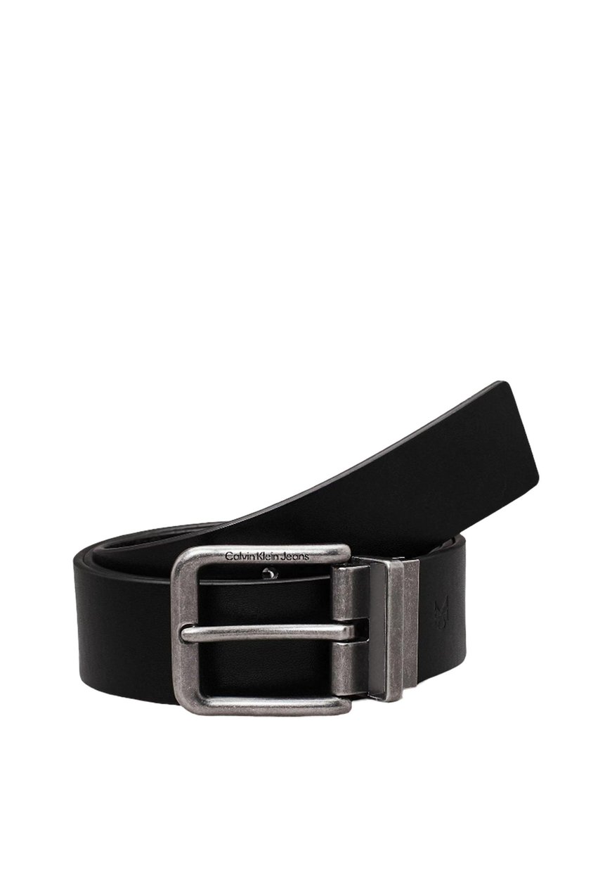 CALVIN KLEIN Calvin Kleın Erkek Desenli Metal Tokalı Kabartmalı Deri Siyah Kemer K50K512083-0GT