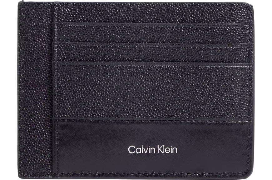 Calvin Klein Calvin Kleın Erkek Dikiş Detaylı Rahat Taşınabilir Deri Siyah Kartlık K50K512690-BEH