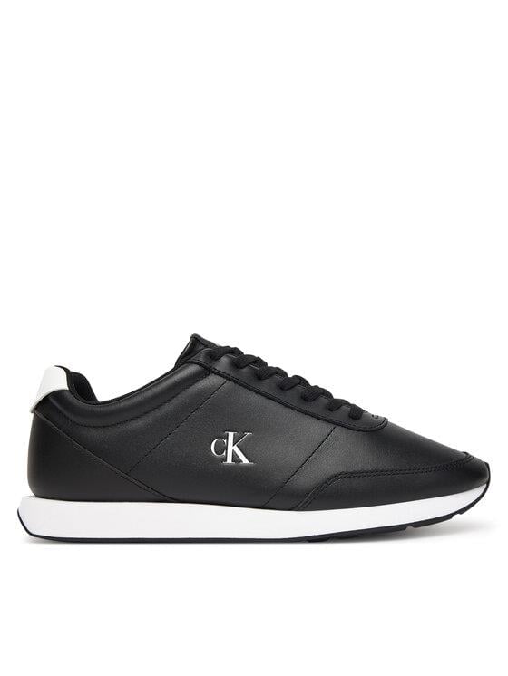 Calvin Klein Calvin Klein Erkek Kalın Rahat Taban Bağcıklı Deri Siyah Sneaker YM0YM01355-0GM