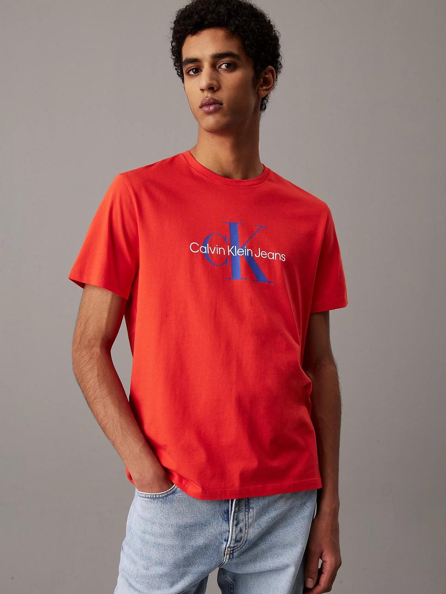Calvin Klein Calvin Klein Erkek Logolu Bisiklet Yaka Kısa Kol Standart Kırmızı T-Shirt LV040EM286-TNC