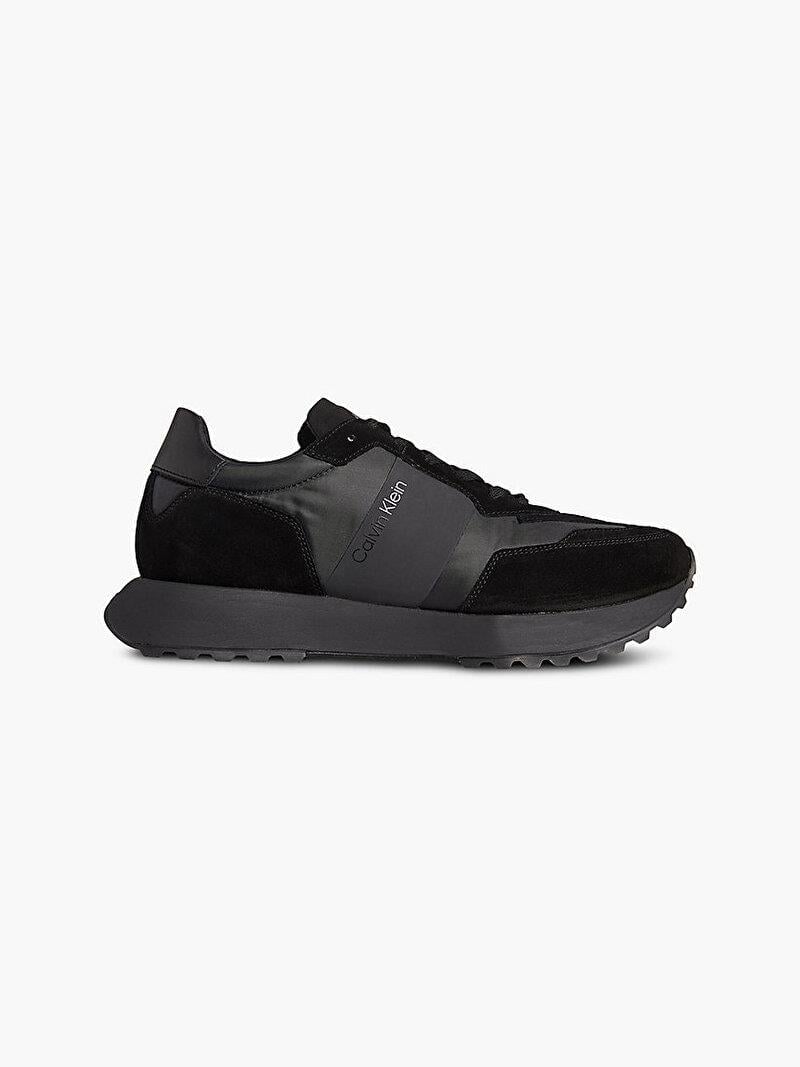Calvin Klein Calvin Kleın Erkek Logolu Normal Kalıp Bağcıklı Günlük Siyah Ayakkabı HM0HM00497-00U