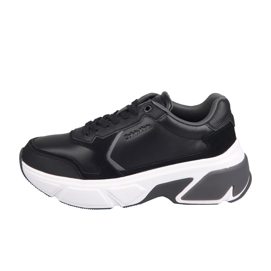 Calvin Klein Calvin Kleın Erkek Marka Logolu Bağcıklı Kaydırmaz Tabanlı Günlük Siyah Sneaker HM0HM01294-BEH