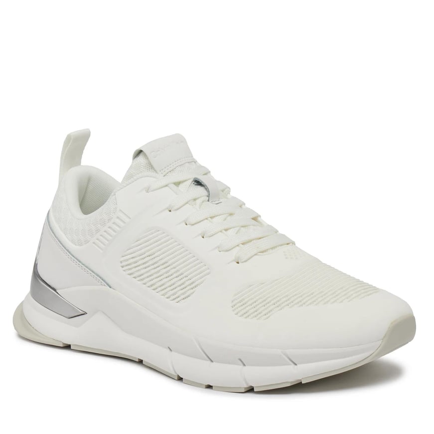 Calvin Klein Calvin Kleın Erkek Marka Logolu Bağcıklı Kaydırmaz Tabanlı Günlük Beyaz Sneaker HM0HM01283-0K4