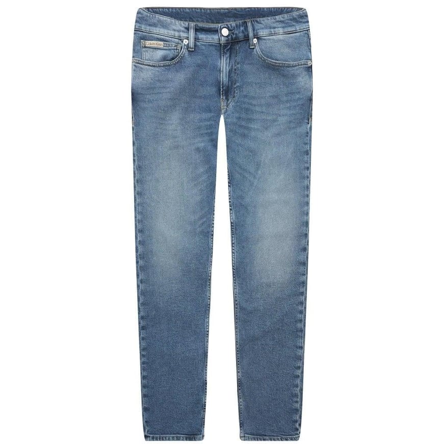 CALVIN KLEIN Calvin Kleın Erkek Normal Bel Slim Fit Dar Kesim Dar Paça Mavi Jeans J30J326523-1AA