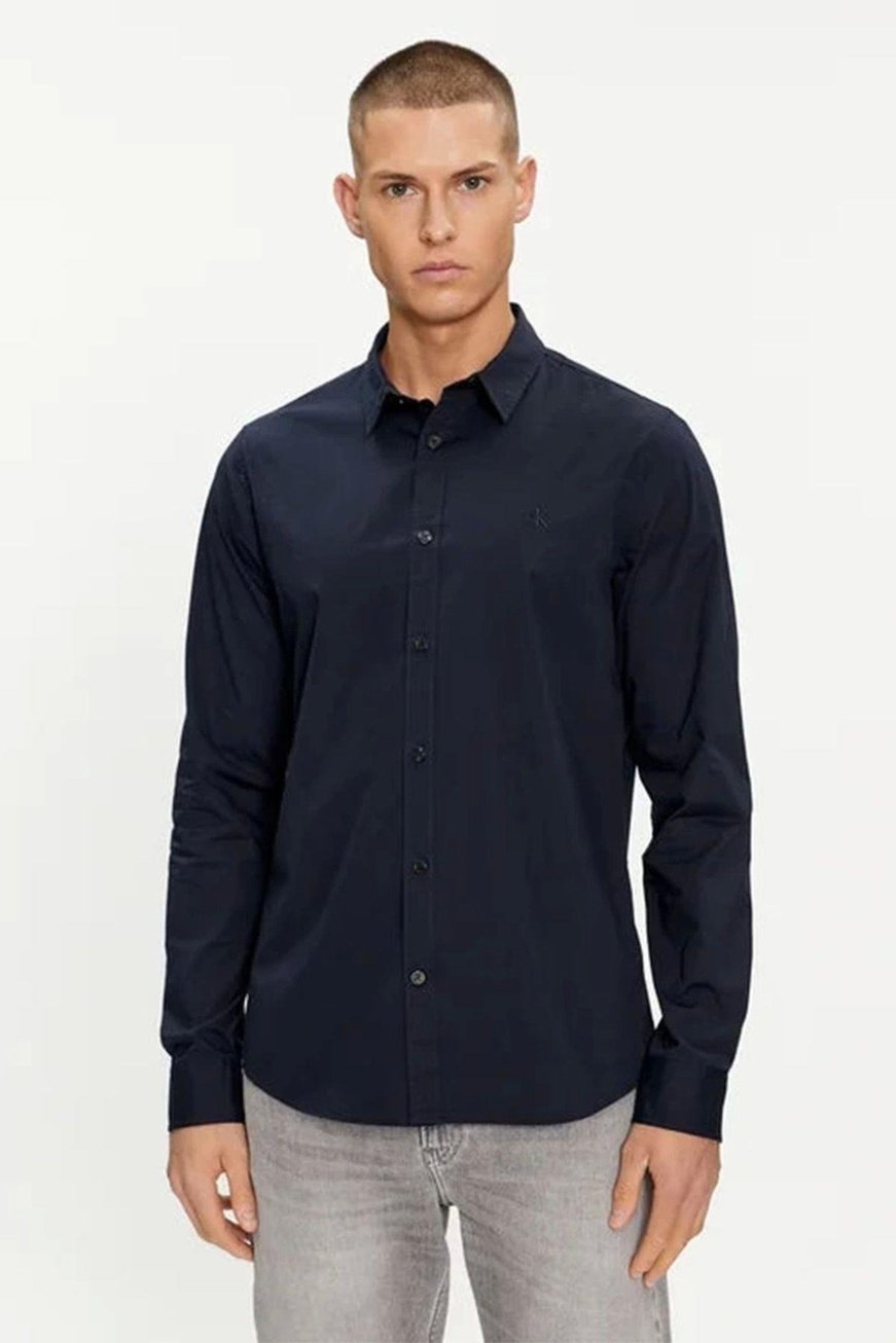 CALVIN KLEIN Calvin Kleın Erkek Pamuklu Slim Fit Günlük Kullanım Lacivert Gömlek J30J324614-CHW