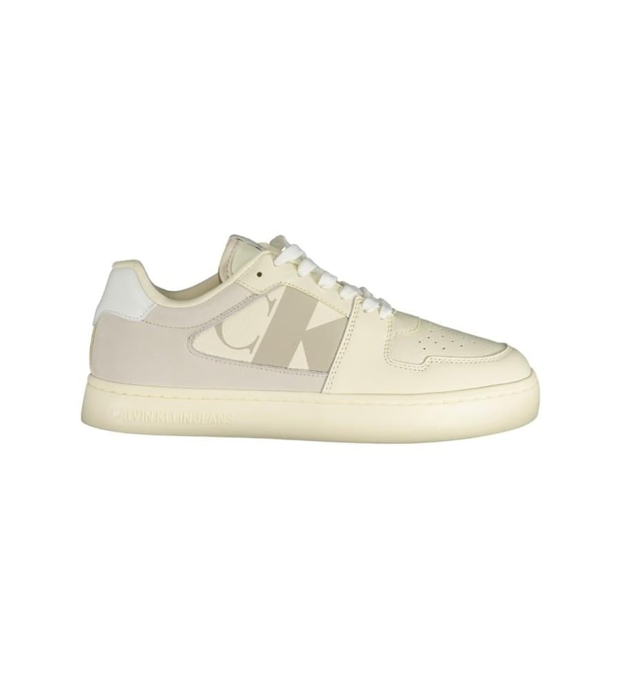 CALVIN KLEIN Calvin Kleın Erkek Rahat Taban Nefes Alabilir Üst Yüzey Düşük Bilekli Bej Sneaker YM0YM01160-0GA