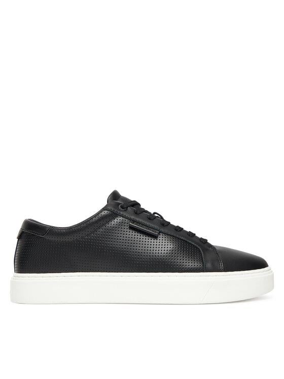 Calvin Klein Calvin Klein Erkek Rahat Düz Taban Düşük Bilekli Nefes Alabilir Dış Yüzey Tasarımlı Siyah Sneaker HM0HM01870-0GM