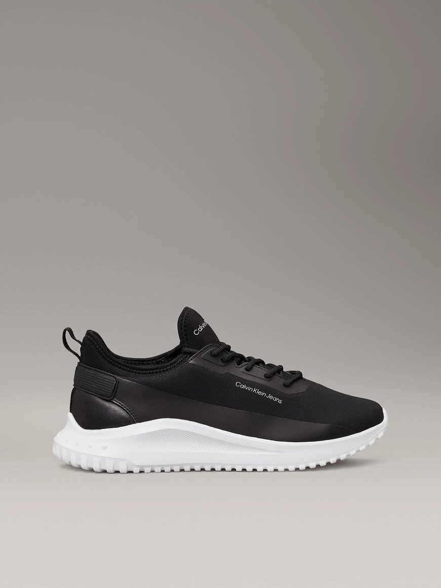 CALVIN KLEIN Calvin Kleın Erkek Rahat Yüksek Taban Kumaş Detaylı Deri Siyah Sneaker YM0YM01170-0GM