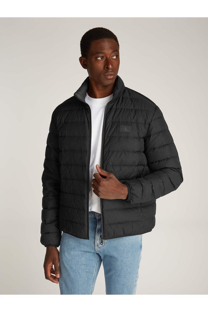 Calvin Klein Calvin Kleın Erkek Regular Fit Uzun Kollu Dik Yaka Kapitoneli Siyah Ceket J30J326716-BEH